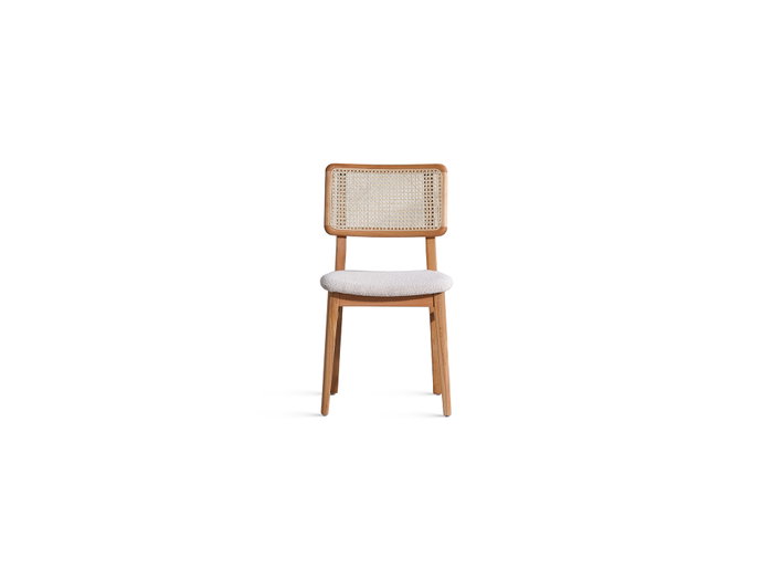 Hanah Home Silla Lotus Natural Tela Teddy Madera Haya 100% Diseño Elegante y Acogedor Dimensiones 45x85x48 cm
